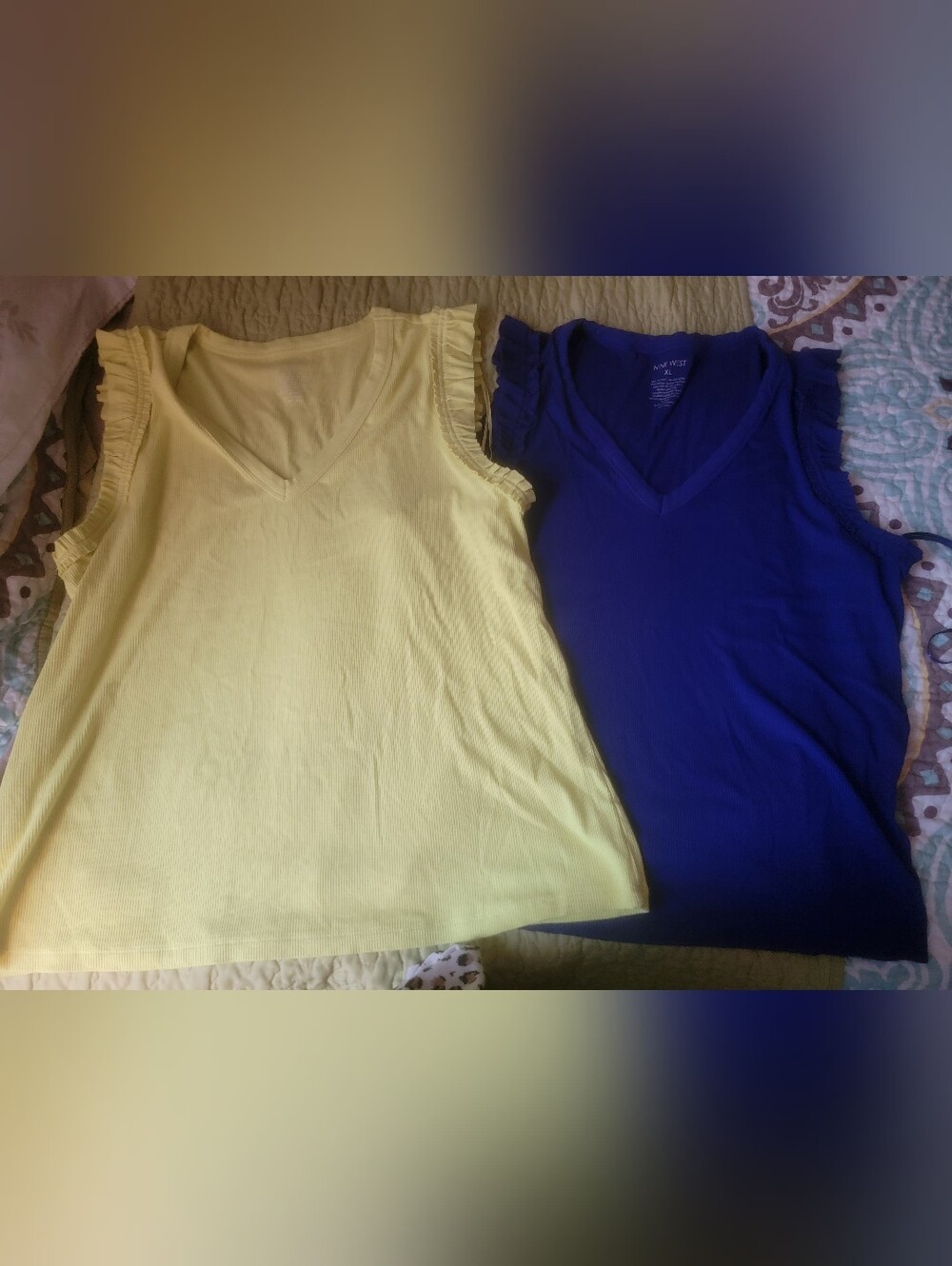 Nine West XL Bundle Women’s V-Neck Ruffle Sleeve Top